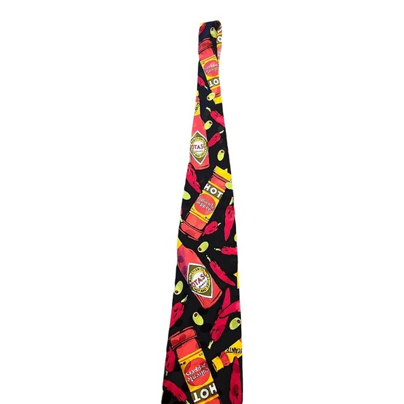 Bolero Addiction Hot Sauce Necktie Tie Olives Peppers Hot And Spicy 100% Silk - Picture 3 of 6